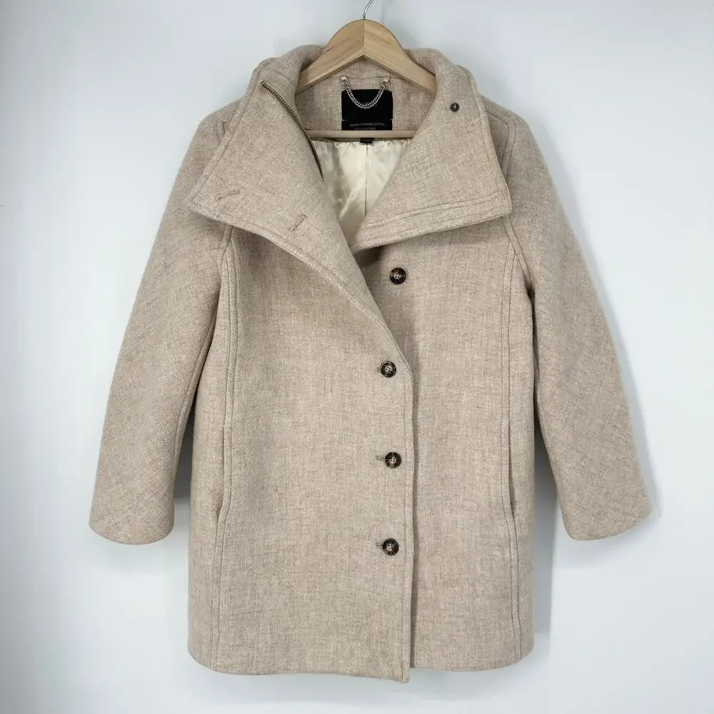 J. Crew Villa Coat in Italian Stadium Cloth Nello Gori Wool Blend Heather Sand - Picture 5 of 16